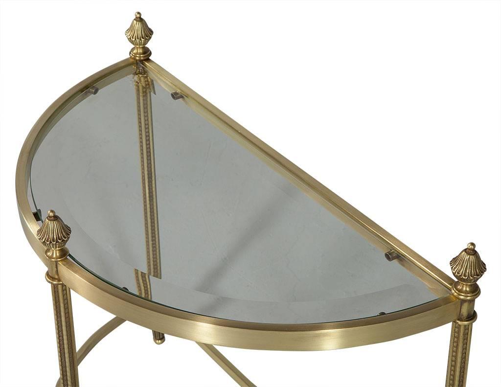 Maison Jansen Style Brass and Glass Cocktail Tables 1