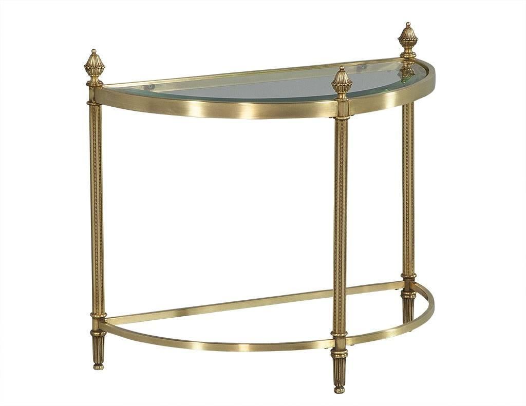 Late 20th Century Maison Jansen Style Brass and Glass Cocktail Tables