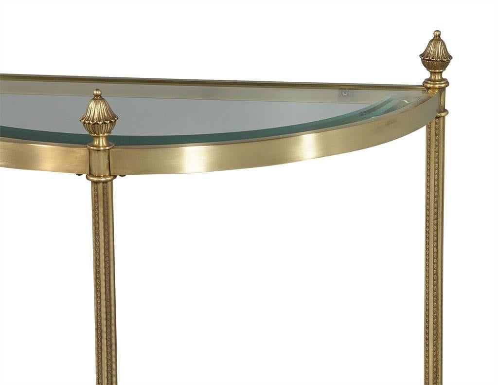 Maison Jansen Style Brass and Glass Cocktail Tables 2