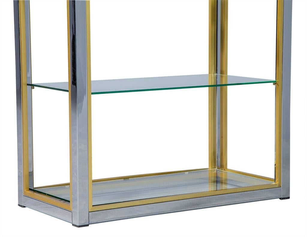 20th Century Mid-Century Modern Polished Chrome and Brass Etagere Attributed to Renato Zevi