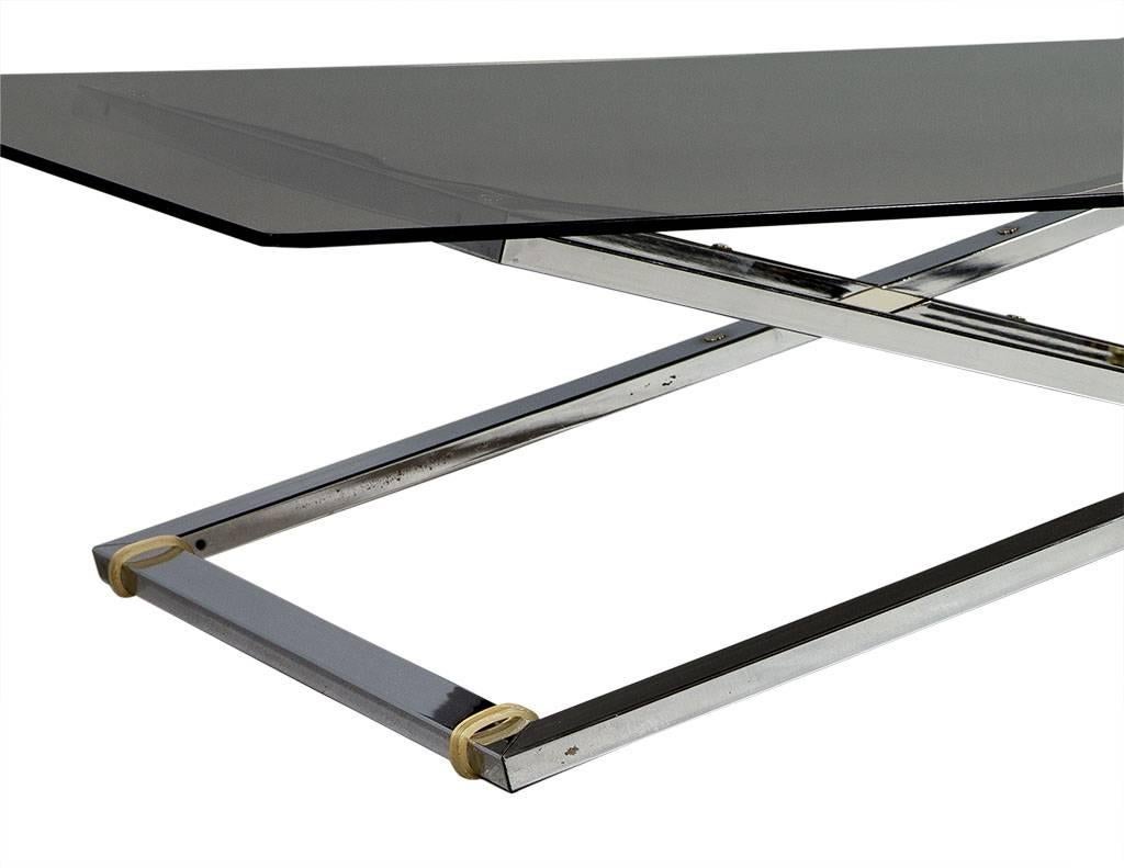 X-Base Polished Chrome Rectangular Cocktail Table 1