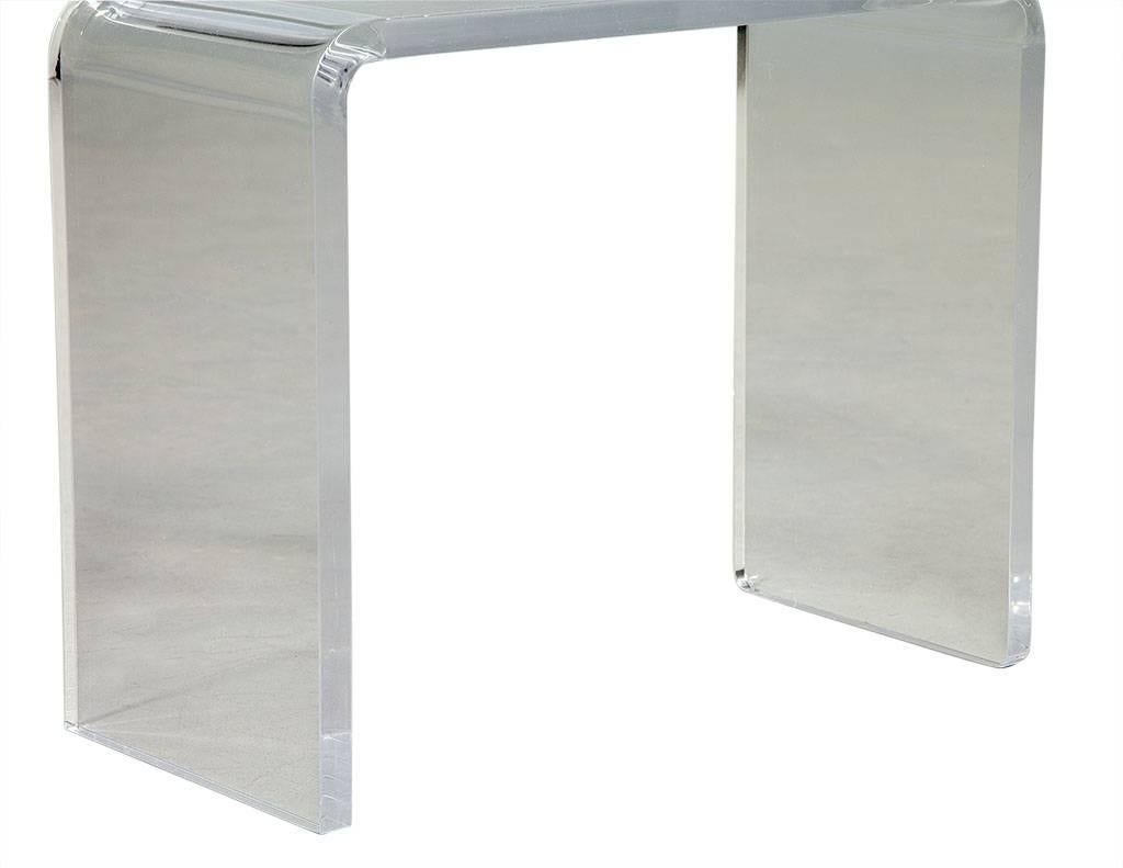 Acrylic Waterfall Lucite Side Table