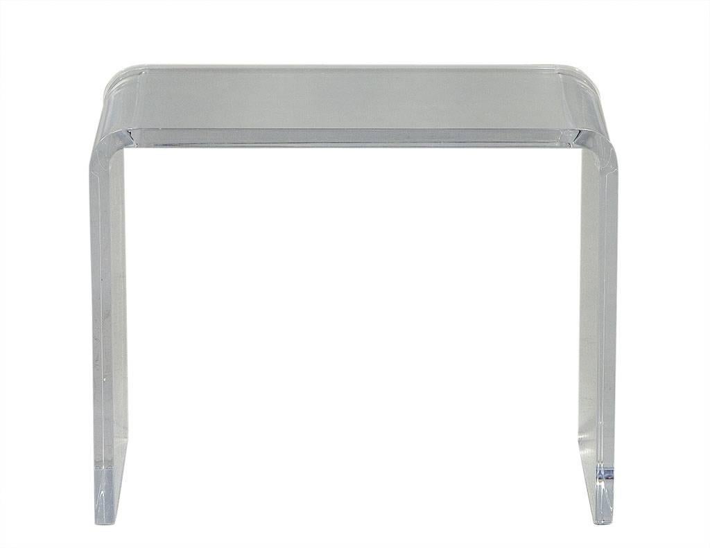 Mid-Century Modern Waterfall Lucite Side Table