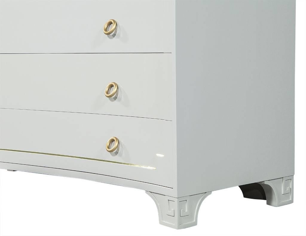Concave Front Neoclassical Chest with White Marble Top In Good Condition In North York, ON