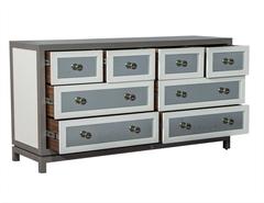 Commodo personalizzato grigio e bianco a otto cassetti Antique Mirror