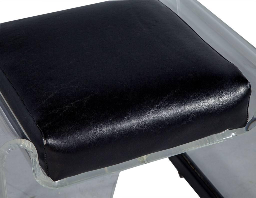 American Lucite Waterfall Style Stool on Castors