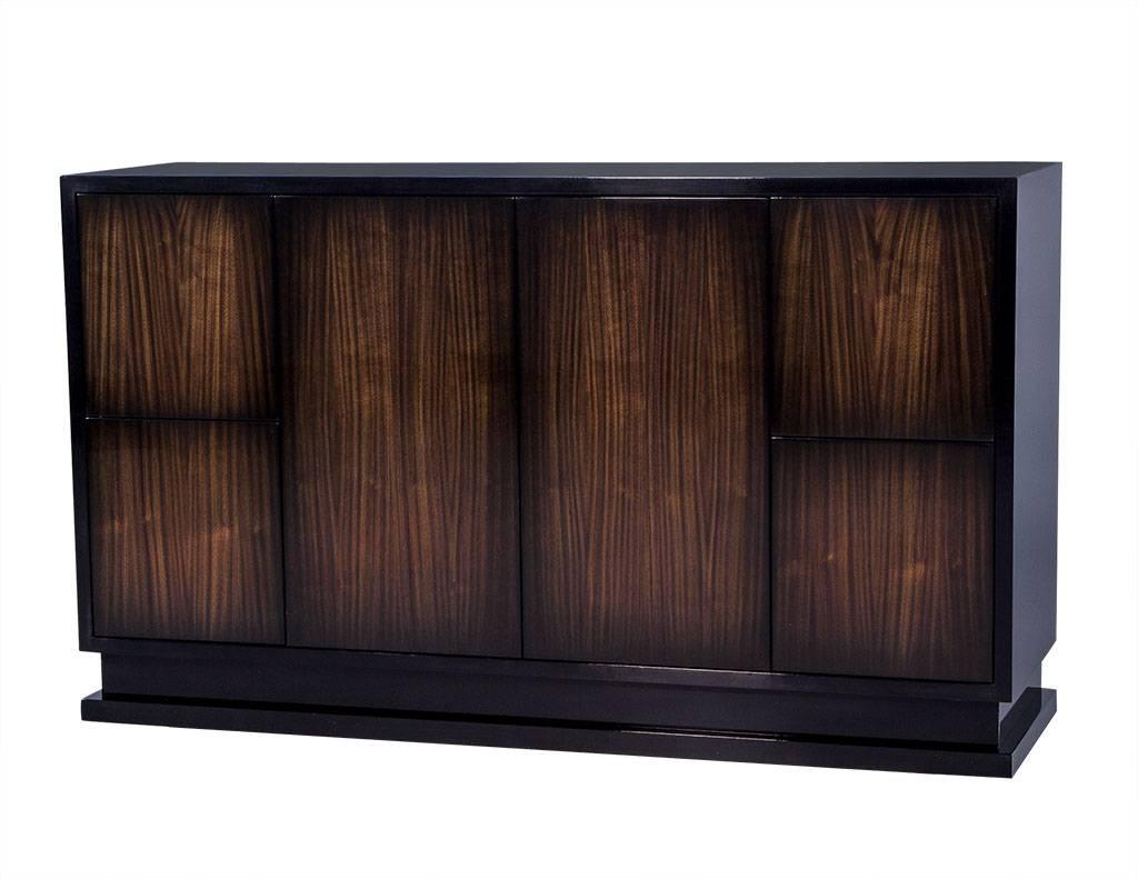 Canadian Custom Art Deco Inspired Walnut Buffet Console by Carrocel For Sale