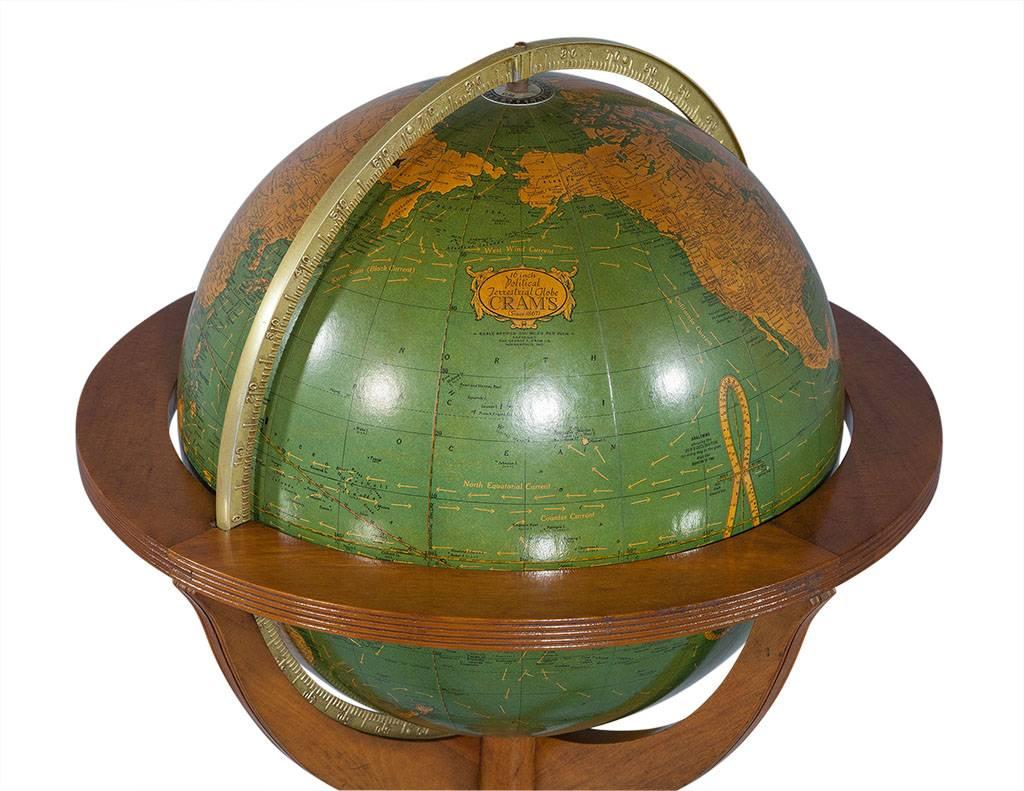Traditional Floor Globe Lamp on Claw Base Pedestal In Good Condition In North York, ON