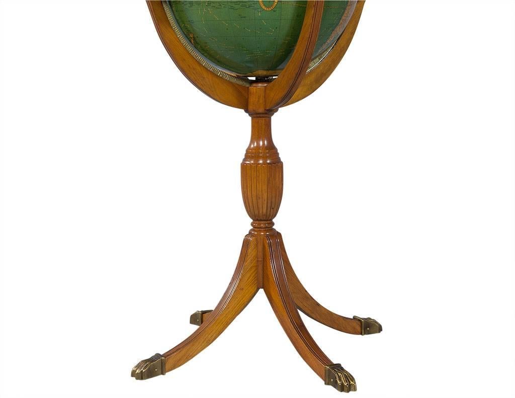 Mid-20th Century Traditional Floor Globe Lamp on Claw Base Pedestal