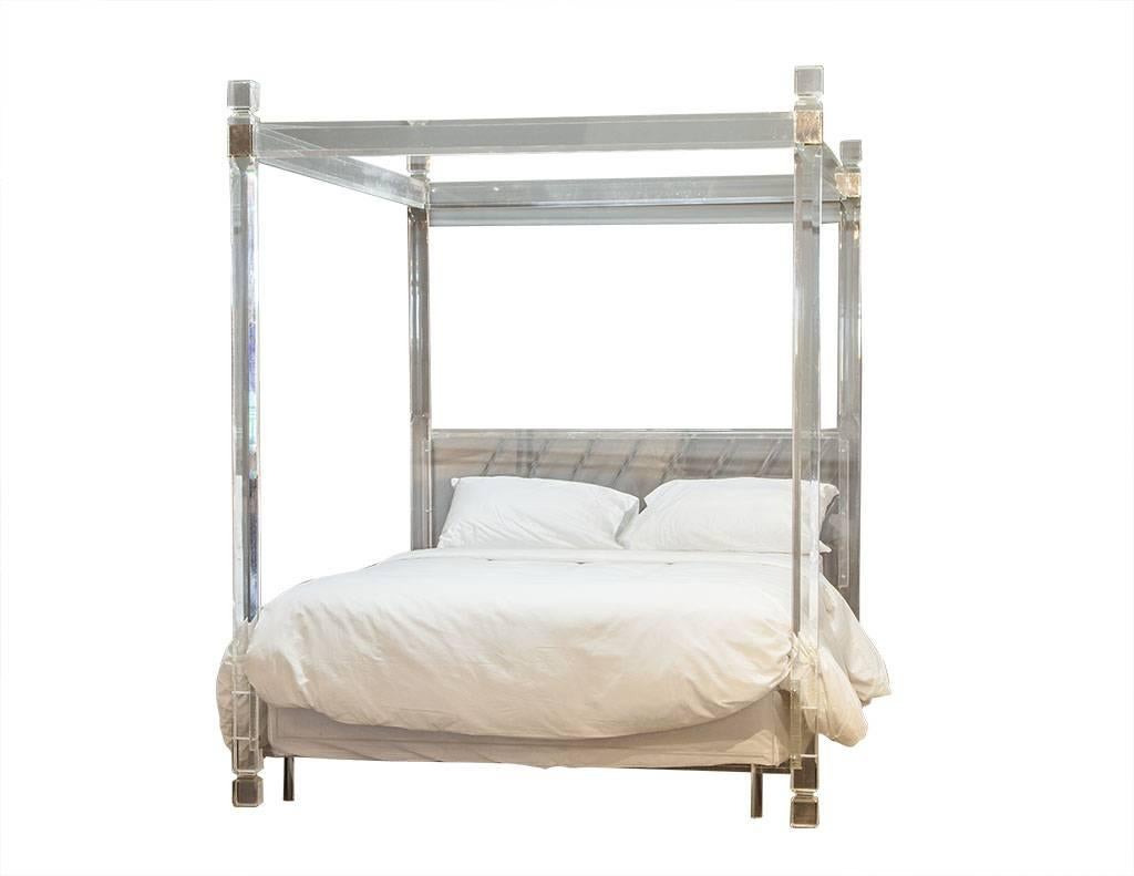 lucite four poster bed