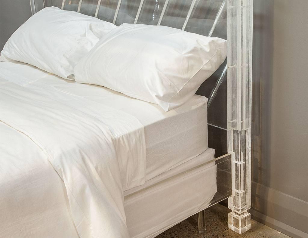 Mid-Century Modern Vintage Four-Poster Lucite Queen-Bed