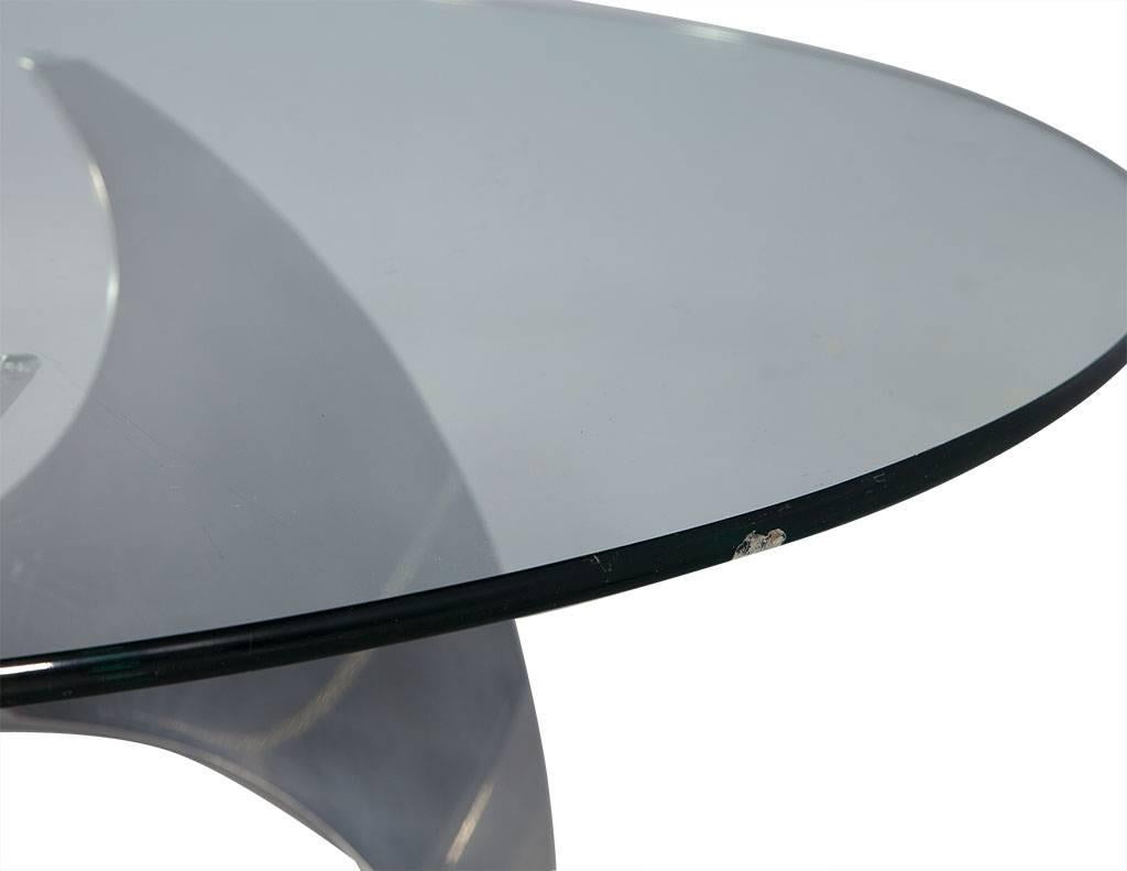 Industrial Knut Hesterberg Style Propeller Base Glass Top Cocktail Table