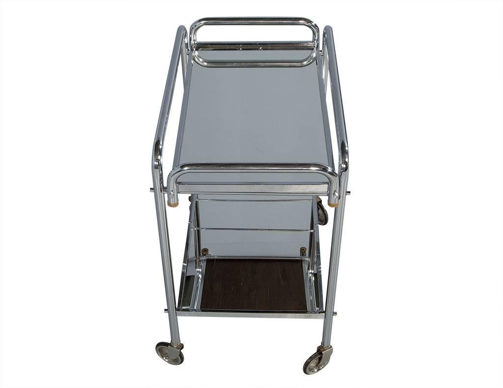 American Mid-Century Modern Chrome Serving Cart