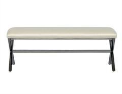 Elegant Contemporary Metal X-Base Bed Bench