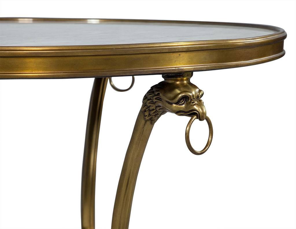 Brass Pair of Heiress Neoclassical Gueridon Side Tables