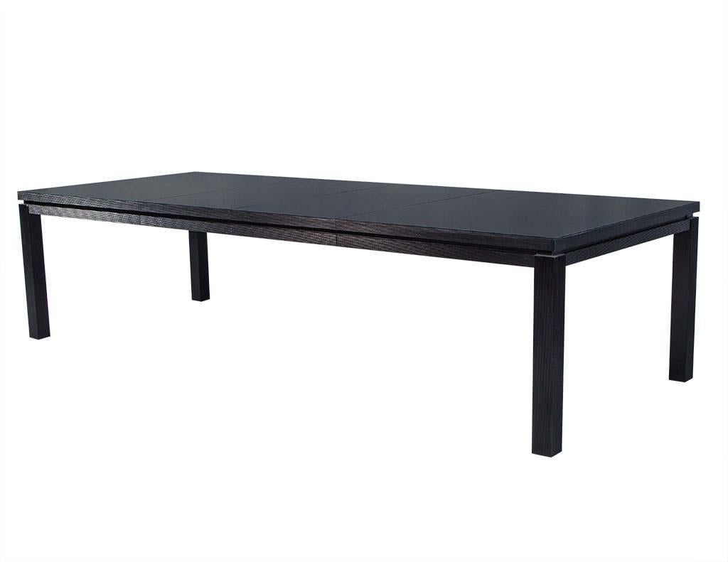 Mid-Century Modern Dramatic Black Lacquered Contemporary Dining Table