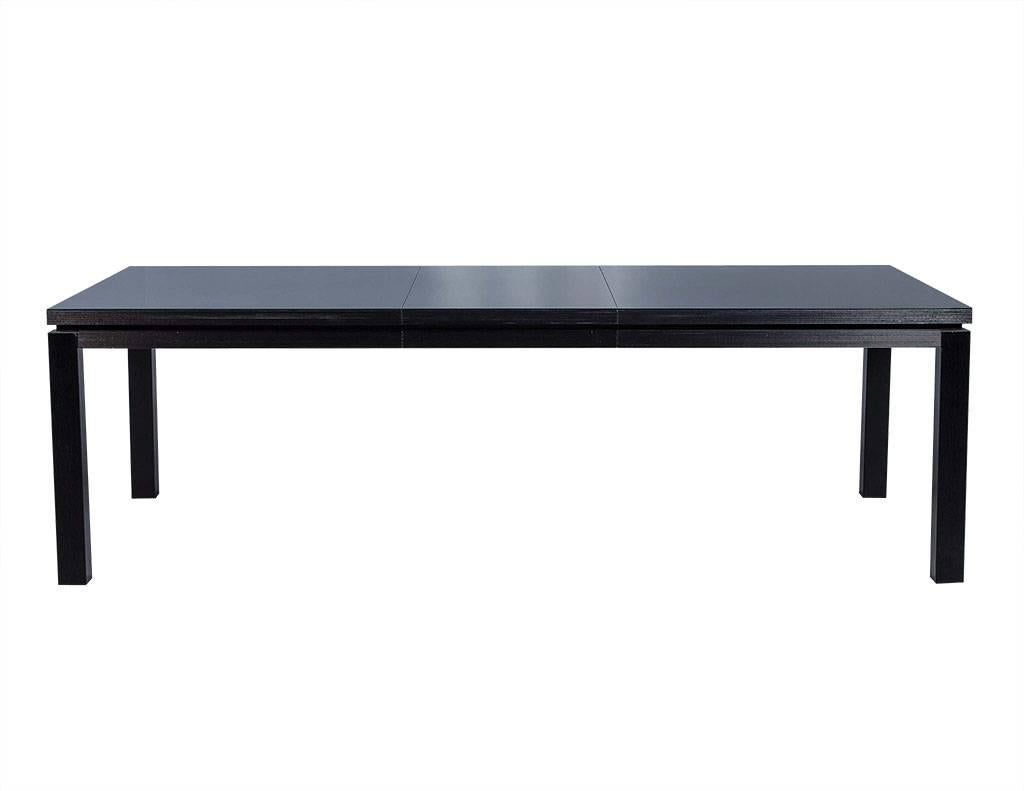 American Dramatic Black Lacquered Contemporary Dining Table