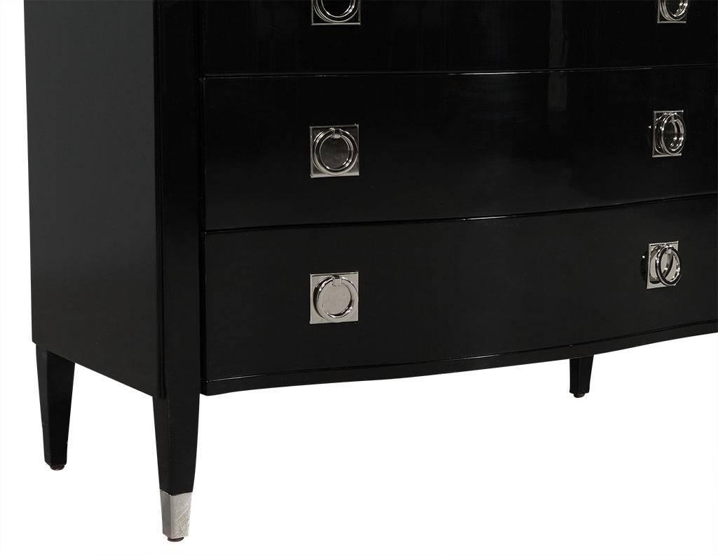 American Black Lacquered Mayfair Bedside Chest