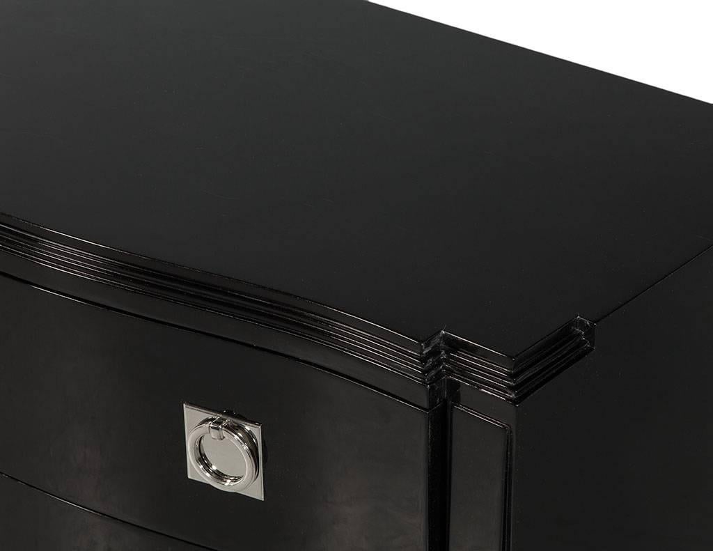 Metal Black Lacquered Mayfair Bedside Chest