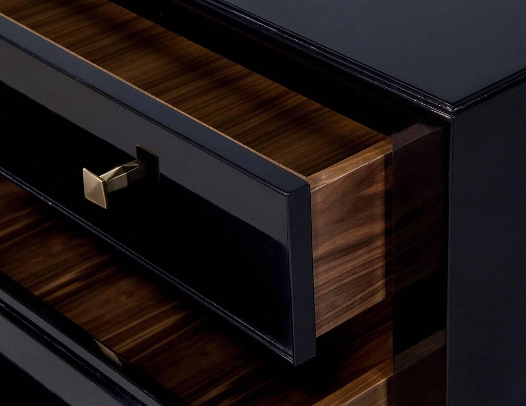 Contemporary Carrocel Custom Modern Black Lacquered Chest