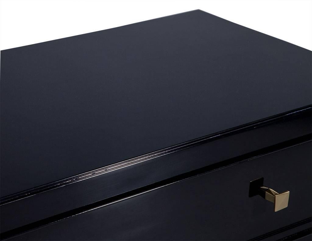Carrocel Custom Modern Black Lacquered Chest In Excellent Condition In North York, ON