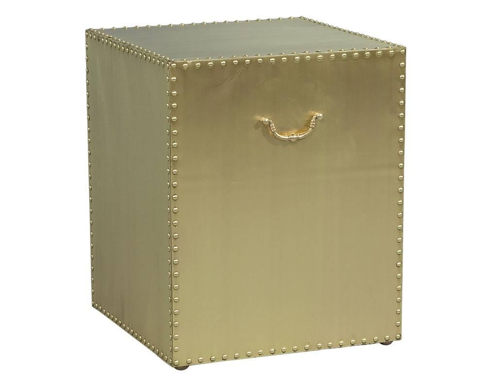 Modern Brass Cube Side Tables