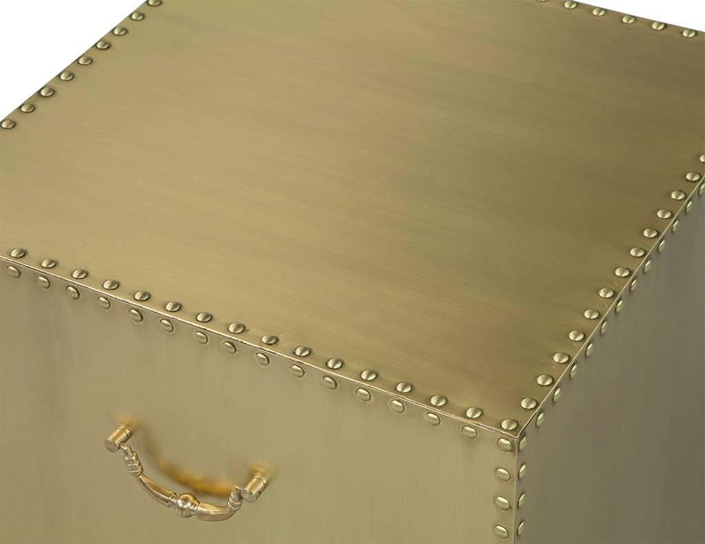 American Brass Cube Side Tables