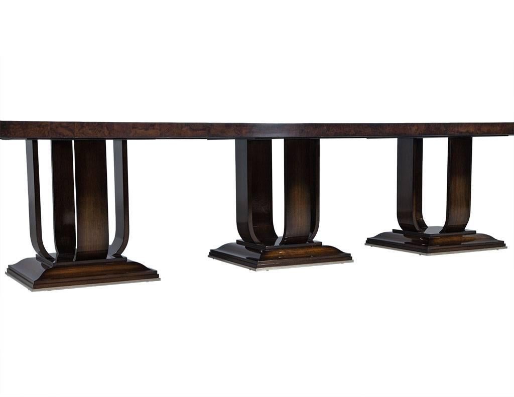 Nickel Carrocel Custom Impero Art Deco Style Dining Table For Sale