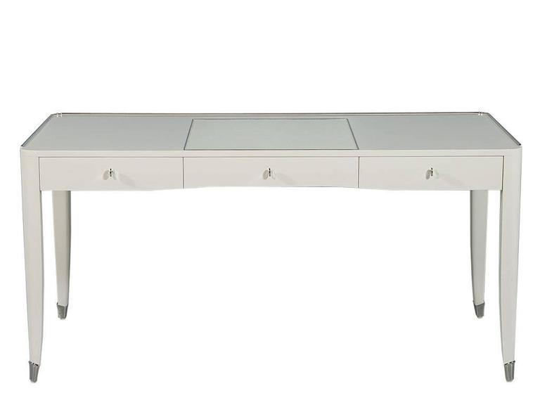 Art Deco Inspired Cream Writing Desk For Sale At 1stdibs