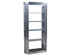 Vintage Fluted Column Chrome and Glass Étagère