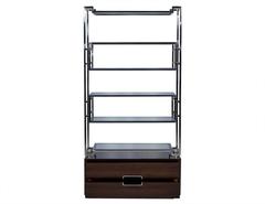 Geometric Stainless Steel Etagere with Macassar Base
