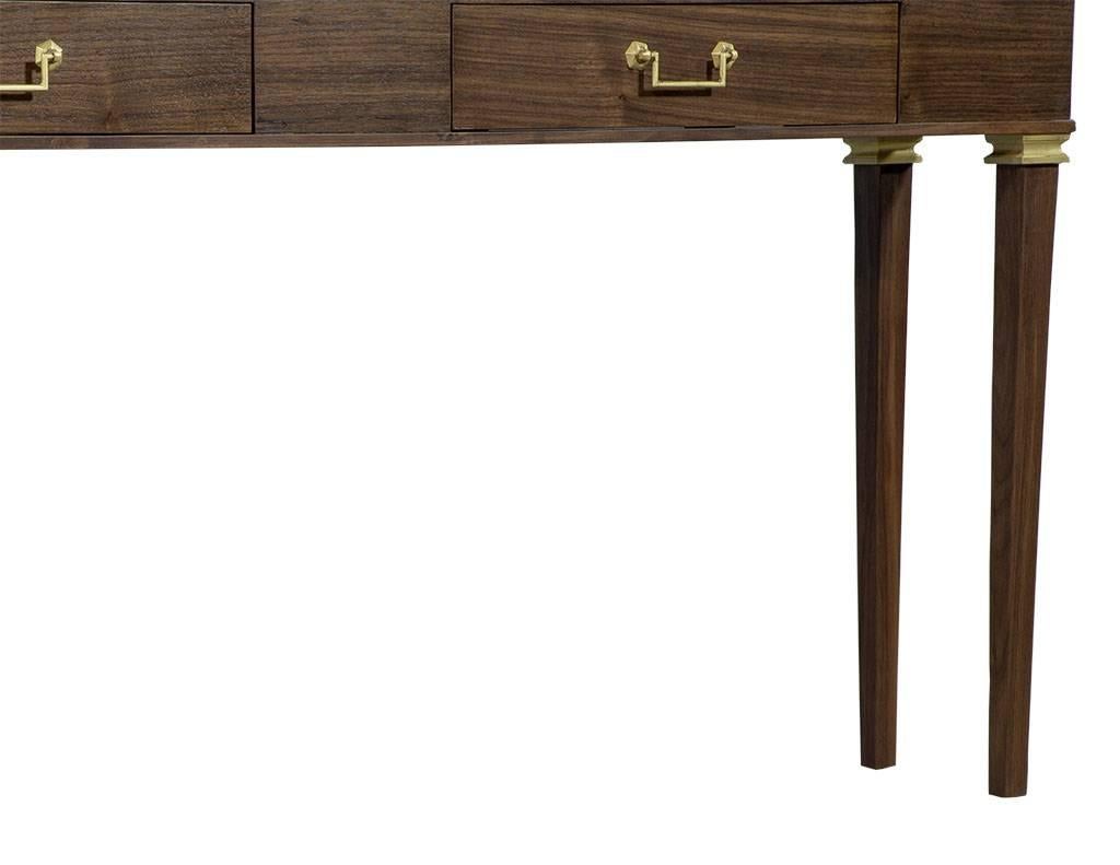 Contemporary Carrocel Custom Slim Oak Double Drawer Console