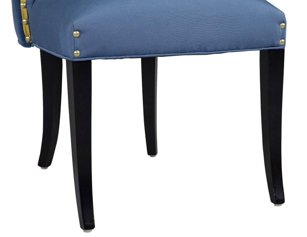 Set of Ten Carrocel Custom Blue Parsons Chairs 1