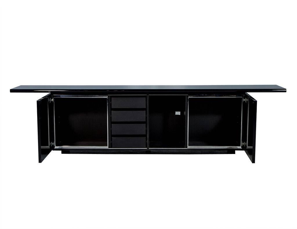 Acerbis International Black High Gloss Media Cabinet In Good Condition In North York, ON