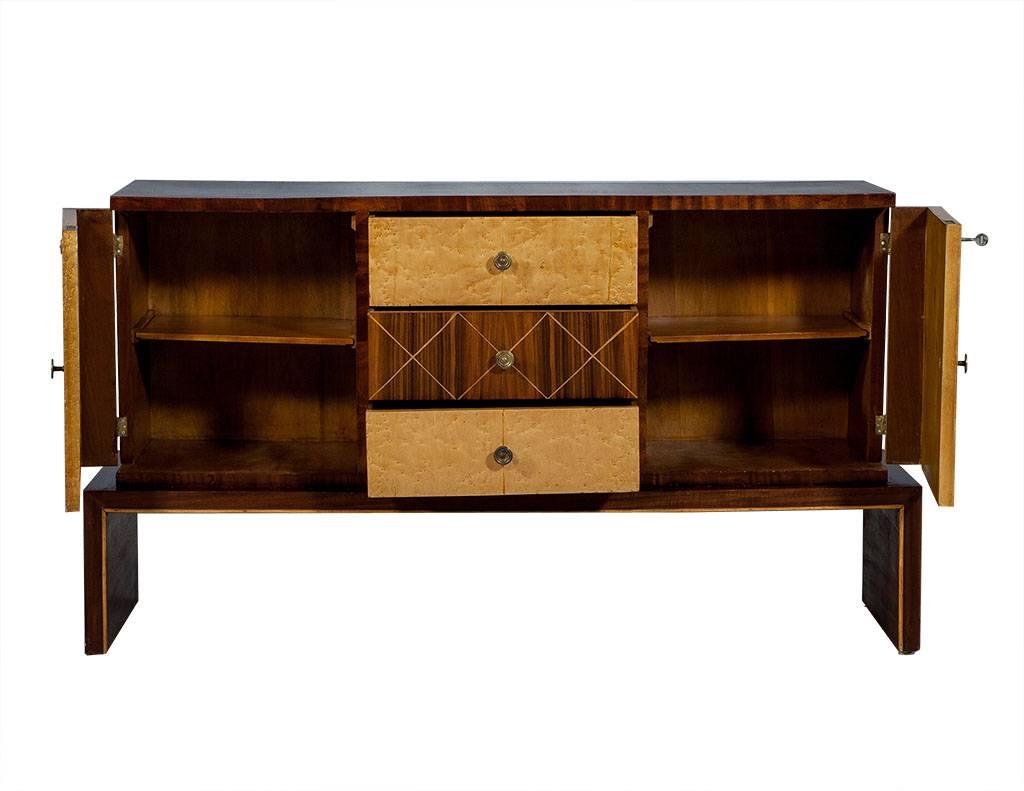 American Art Deco Style Birds Eye and Rosewood Buffet