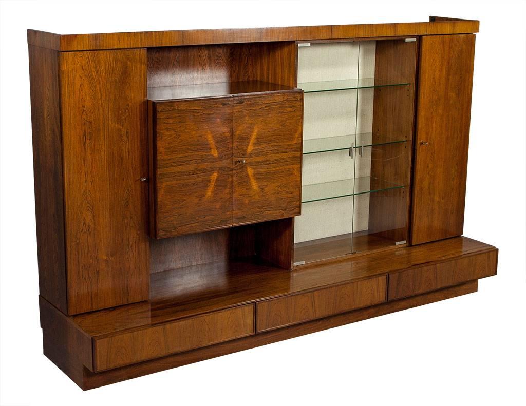 Mid-20th Century French, Mid-Century Modern Rosewood Wall Unit