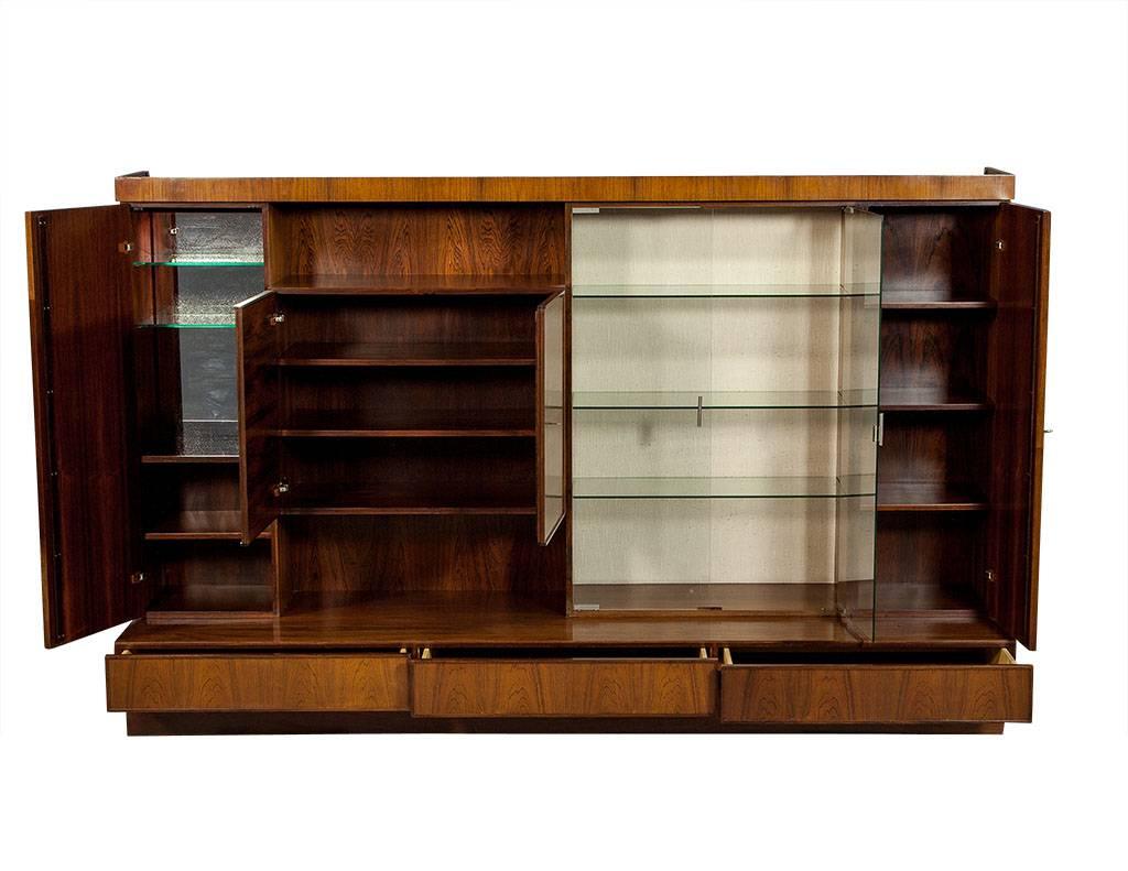 French, Mid-Century Modern Rosewood Wall Unit In Good Condition In North York, ON