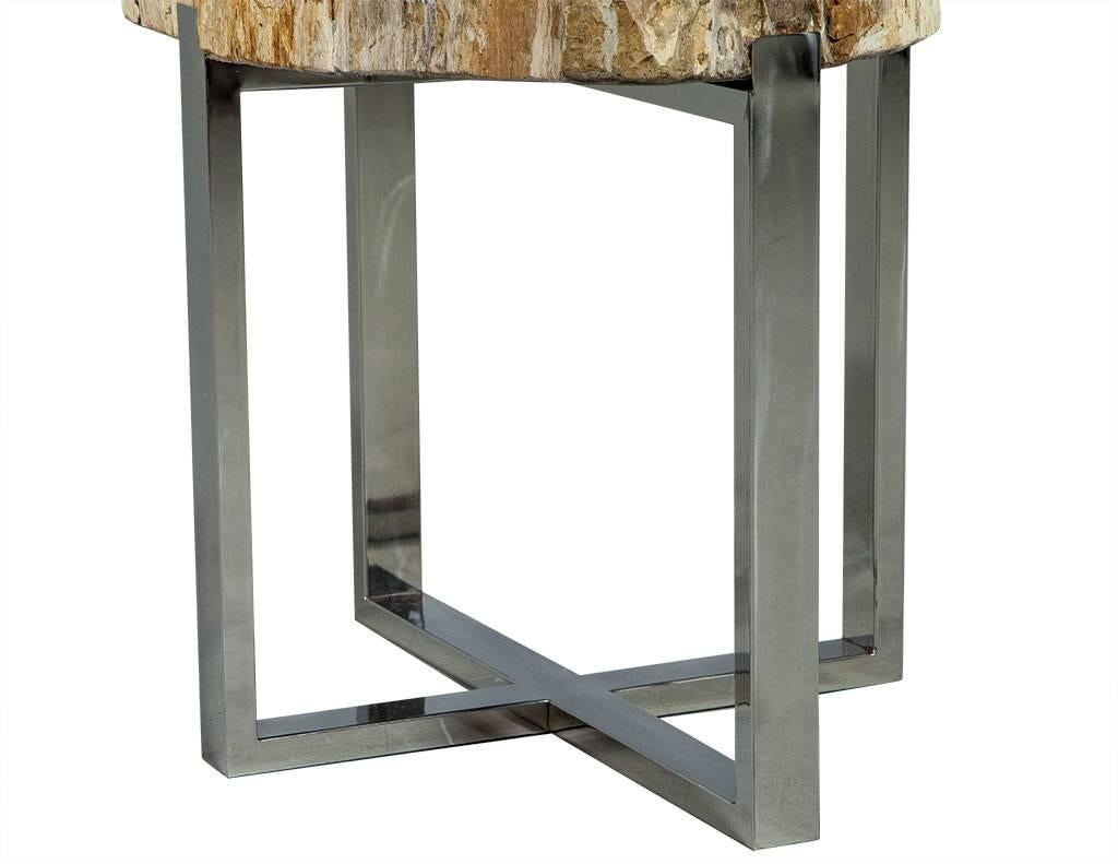 American Petrified Wood Accent Table