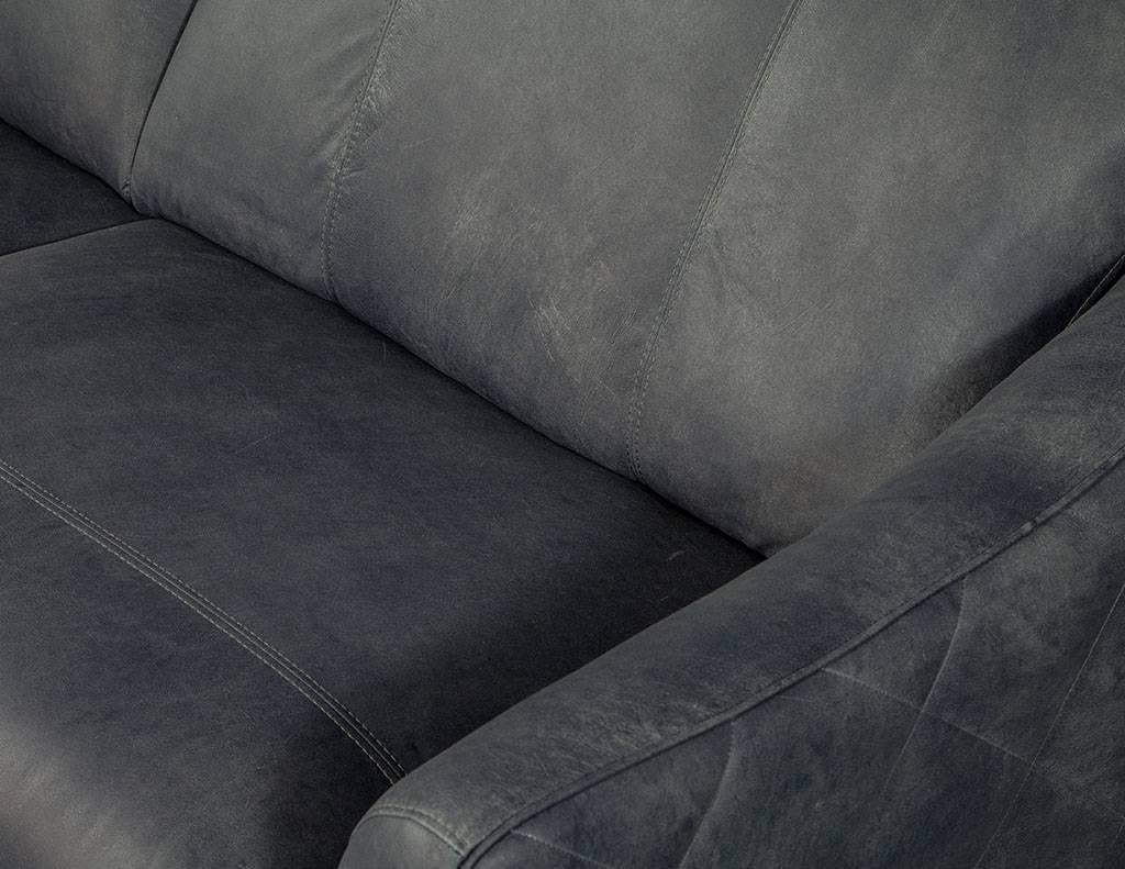 grey distressed leather sofa