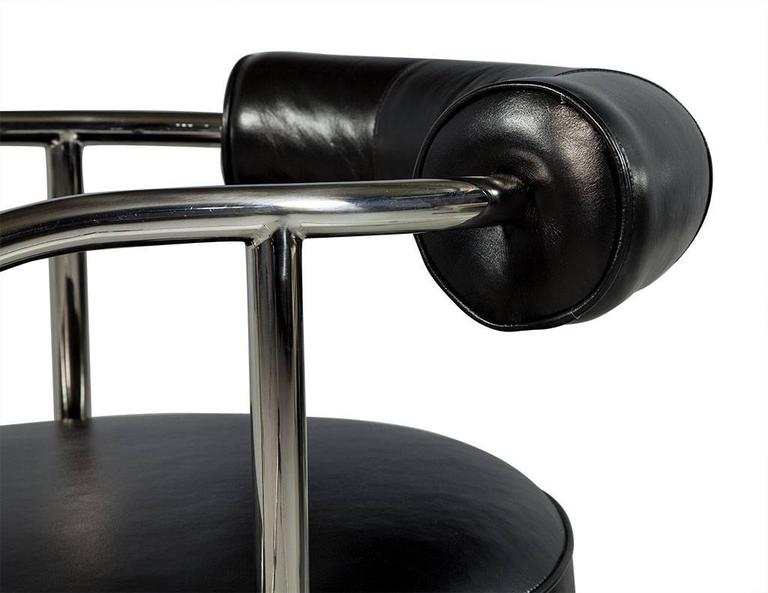 Luxurious Bauhaus Inspired Black Leather Chair at 1stDibs