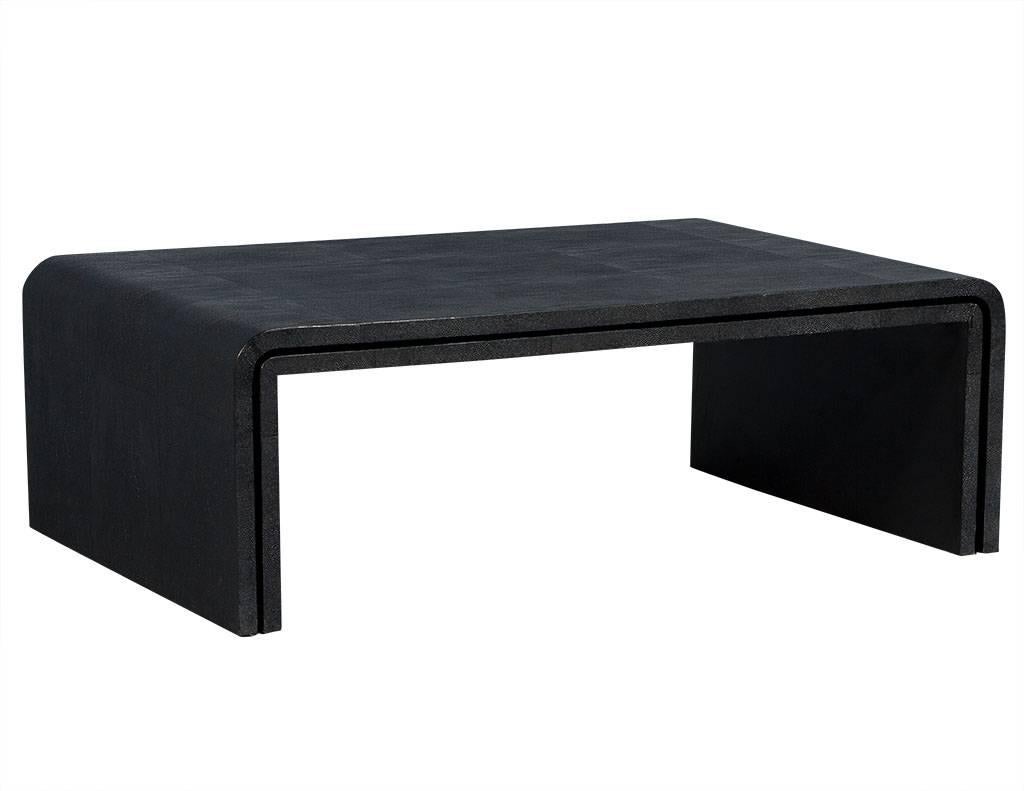 Contemporary Modern Nesting Cocktail Tables in Black