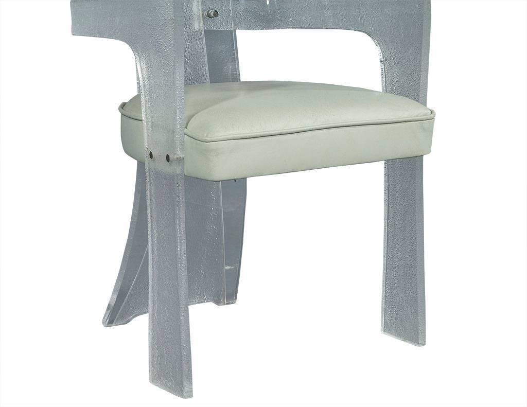 High Back Frosted Lucite Armchair 2