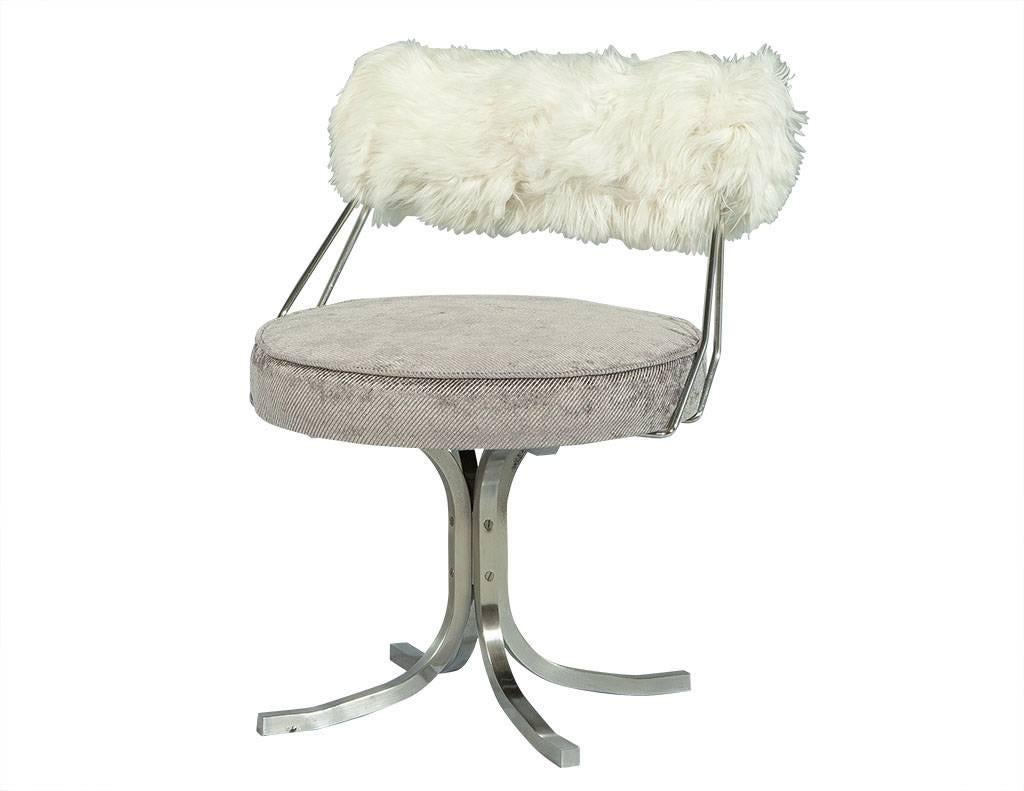 fur vanity chair