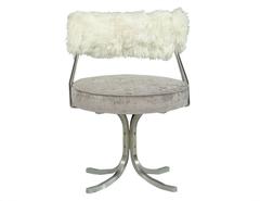 Alpaca Fur Vanity Stool