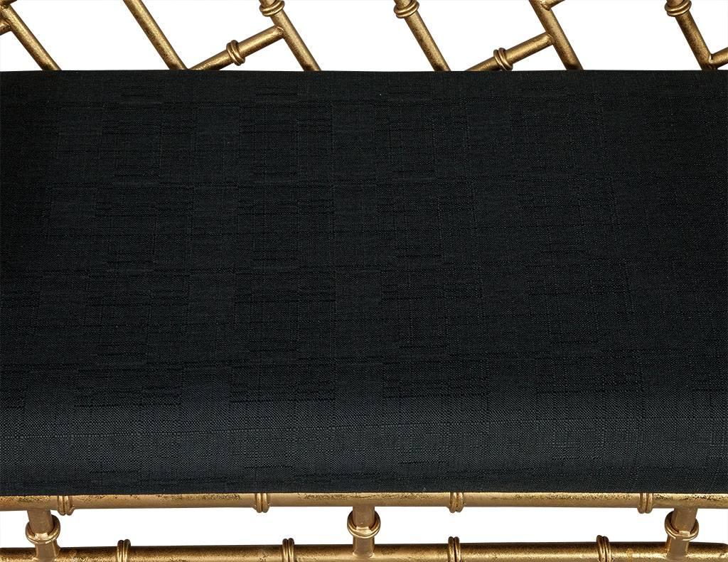 American Faux Bamboo Gilded Bench
