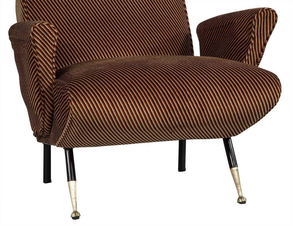 Pair of Stripped Armchairs in the Style of Gio Ponti 1
