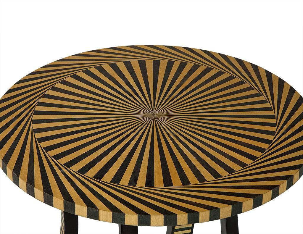 Wood Art Deco Spiral Accent Table