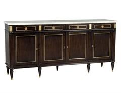 Ebonized Antique Louis XVI Buffet with Marble Top