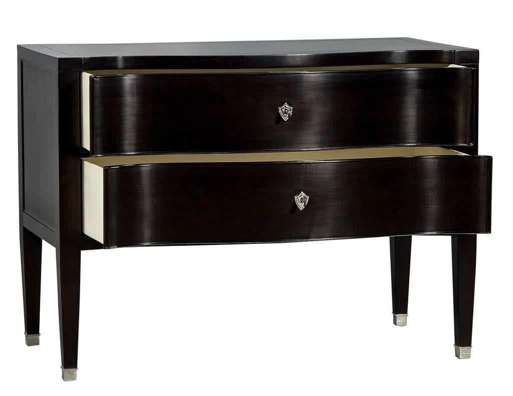 Modern Rich Black Lacquered Traditional Chest