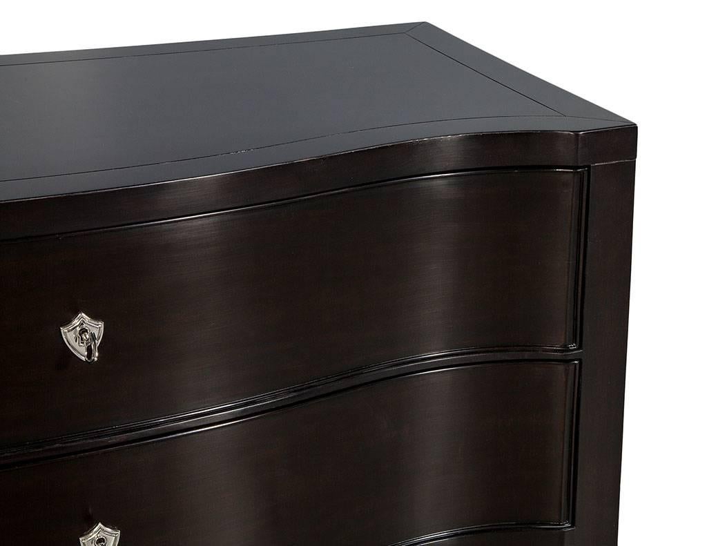 American Rich Black Lacquered Traditional Chest